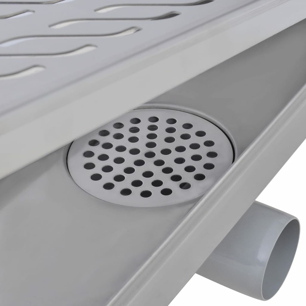 Drain de douche linéaire 2 pcs 630 x 140 mm acier inoxydable