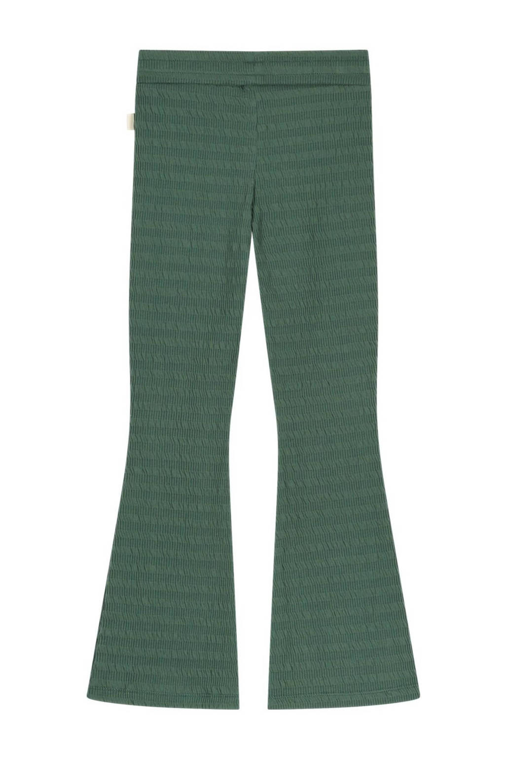 Moodstreet regular fit broek met all over print groen