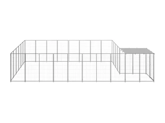 Chenil extérieur cage enclos argenté 550 x 330 x 110 cm 02_0000241