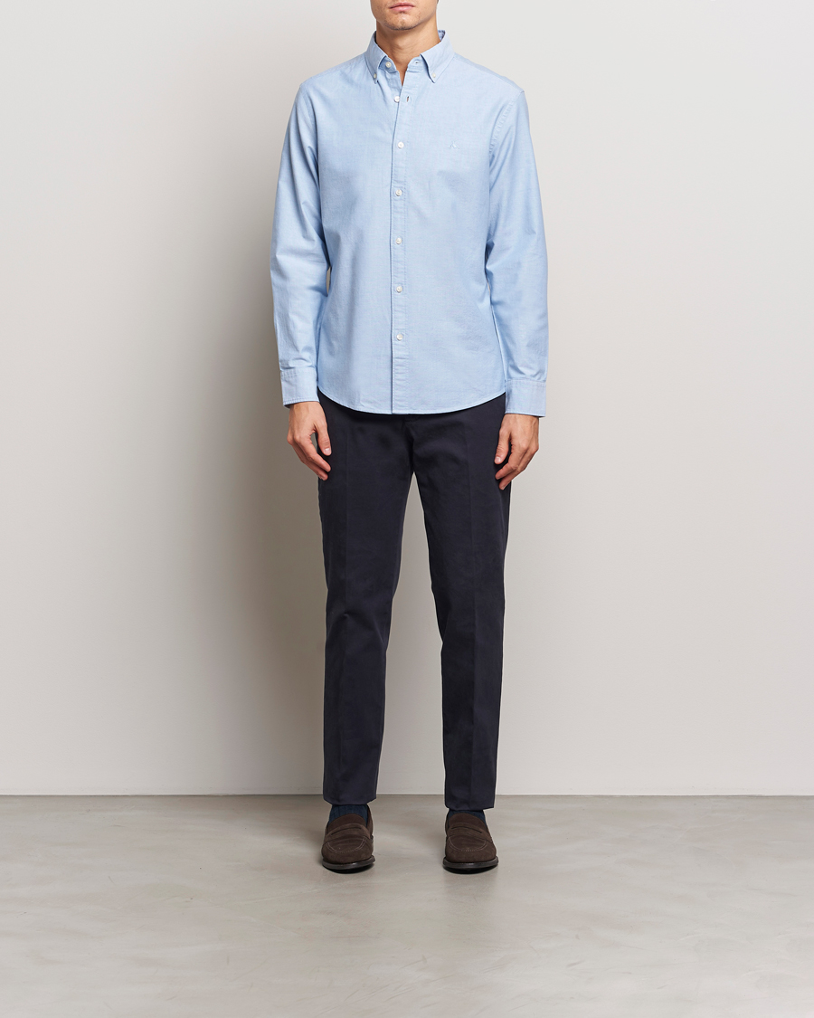 Charles Tyrwhitt Button Down Stretch Oxford Shirt Sky Blue