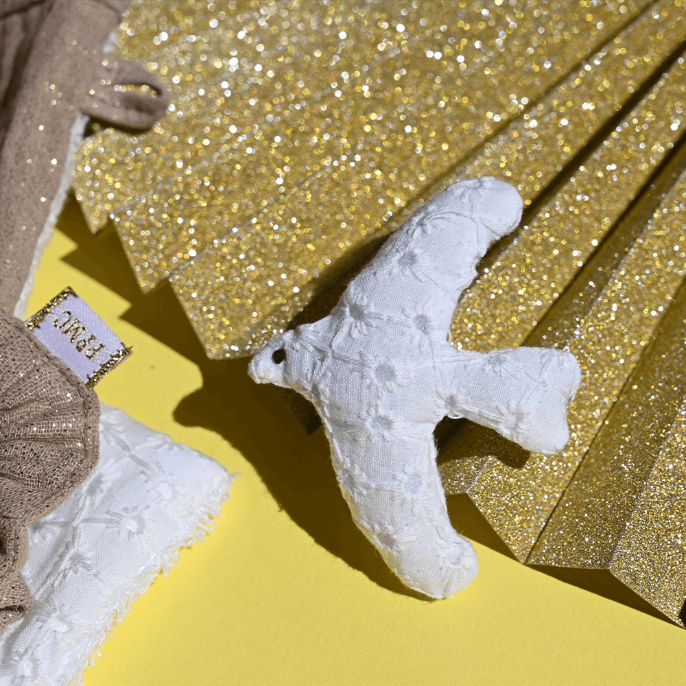 Barrette Hirondelle Broderie Anglaise Blanche