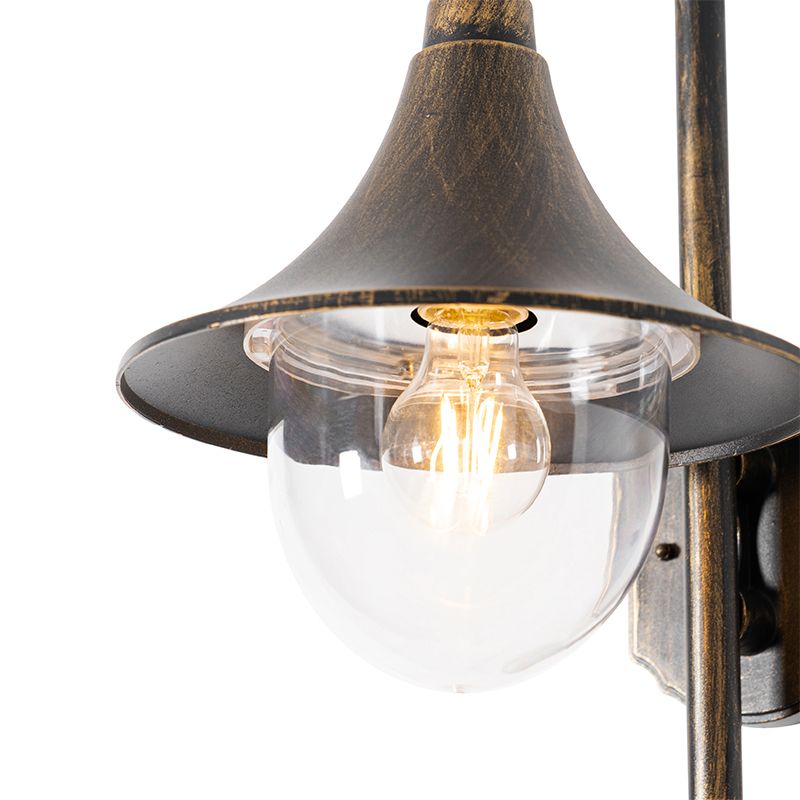 Buiten wandlamp antiek goud IP44 incl. bewegingsmelder - Daphne