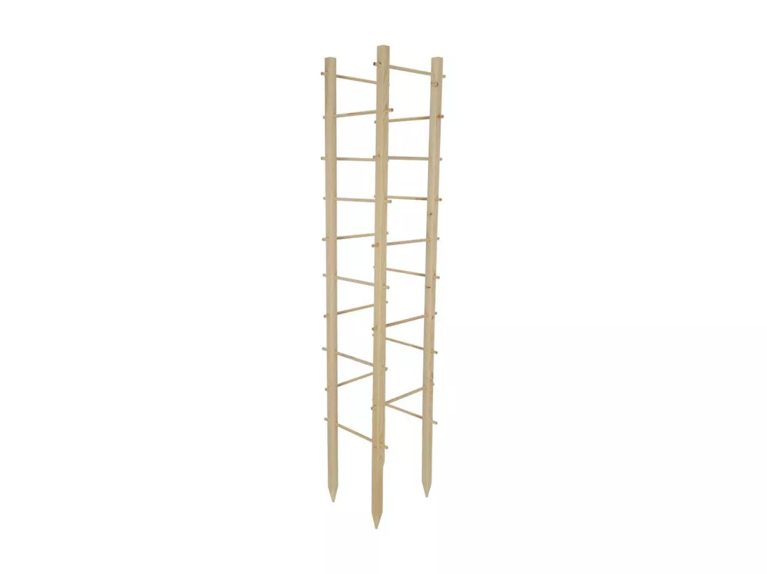 Support en bois de pin pour plantes 4 piquets Tour