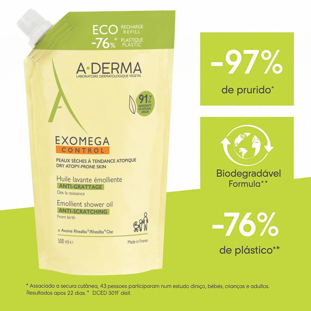 Exomega Control Óleo Duche pele Seca e Atópica Recarga