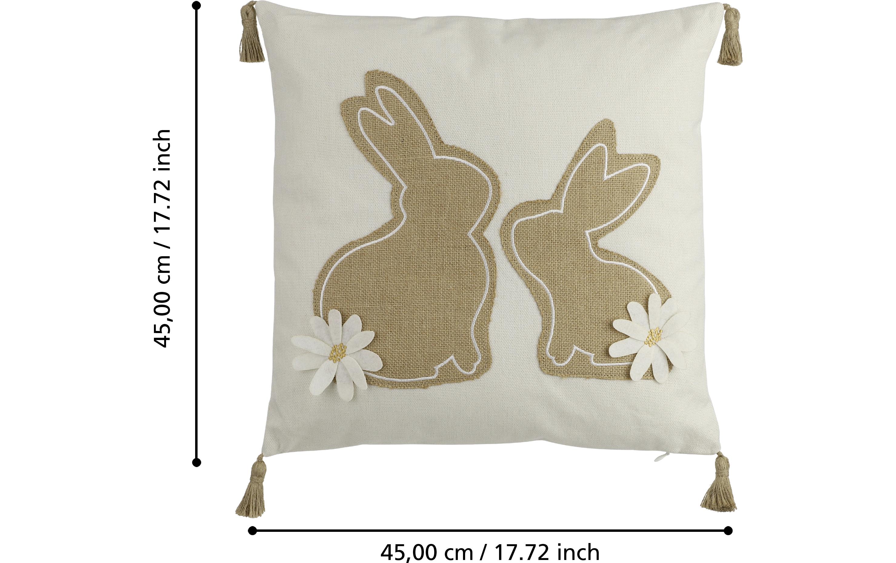 Kissen Chevery 45 cm x 45 cm, Braun/WeissKissen mit Füllung