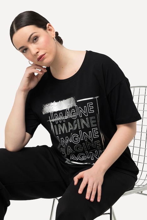 T-Shirt, Imagine, Ziersteine, Rundhals, Halbarm