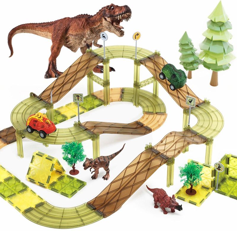 JUST23 - KBGR80 - Magnetisch Speelgoed - 80 Stuks - Dinosaurus Speelgoed - Educatief & Constructie Speelgoed
