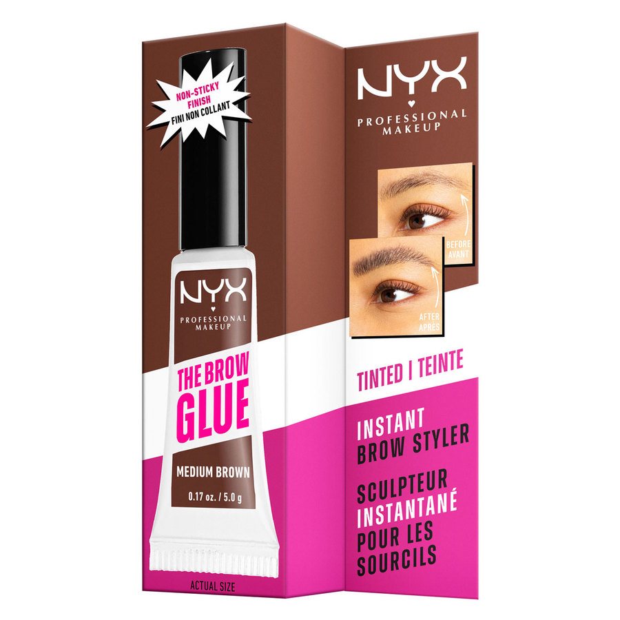 NYX Professional Makeup The Brow Glue Instant Styler 03 Medium Brown 5g