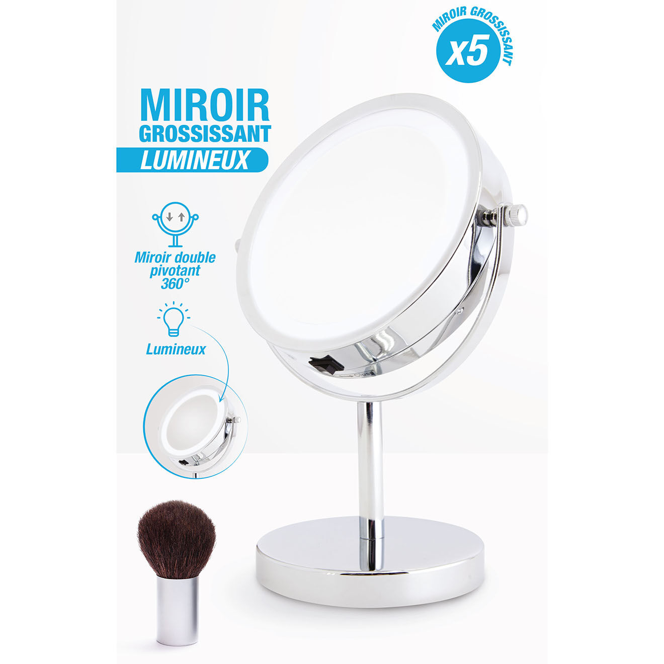 Therasun Miroir lumineux blanc - 17.8x24.9x0.1 cm
