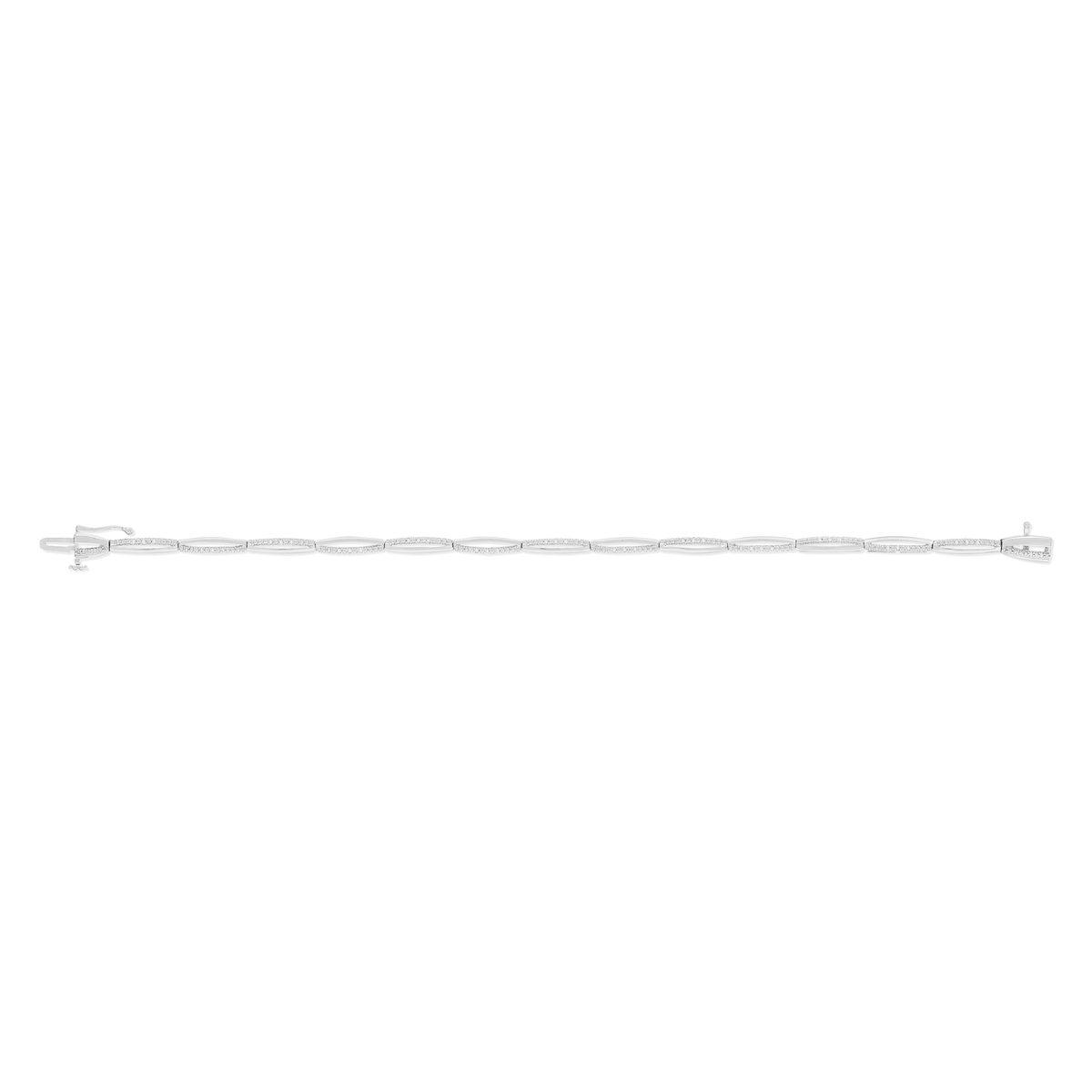 Bracelet or 375 blanc diamants 18 cm