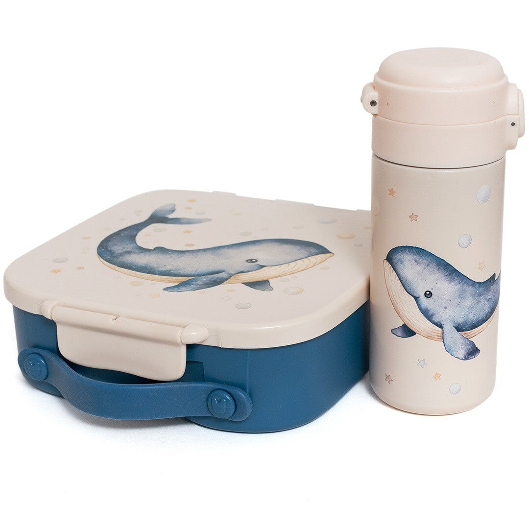 Petit monkey rvs drinkfles whale - 350 ml