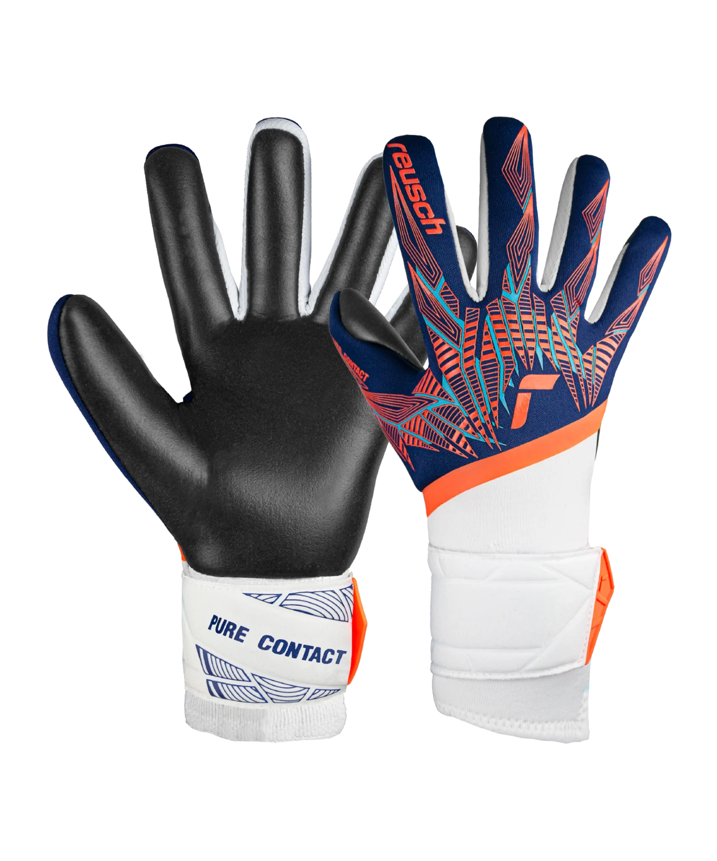 Reusch Pure Contact Gold TW-Handschuhe Kids Night Spark 2024 Blau Orange Schwarz F4848