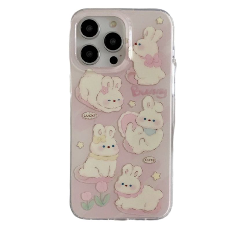 Fonekase - Konijnenhoesje - iPhone 15 Pro Max / 15 Pro / 15 / 14 Pro Max / 14 Pro / 14 / 13 Pro Max / 13 Pro / 13 / 12 Pro Max / 12 Pro / 12 / 11