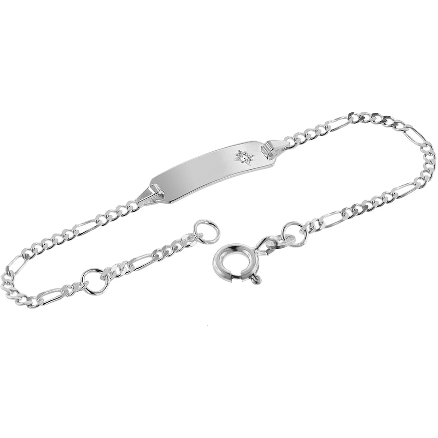 trendor Kinder Gravur-Armband 925 Silber mit Zirkonia 1412 cm silver