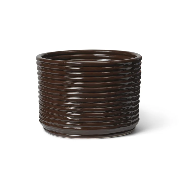 Ferm Living - Corduroy Blumentopf, carob brown