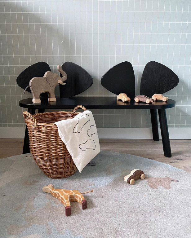 Nofred Mouse kinderbank gelakt eiken