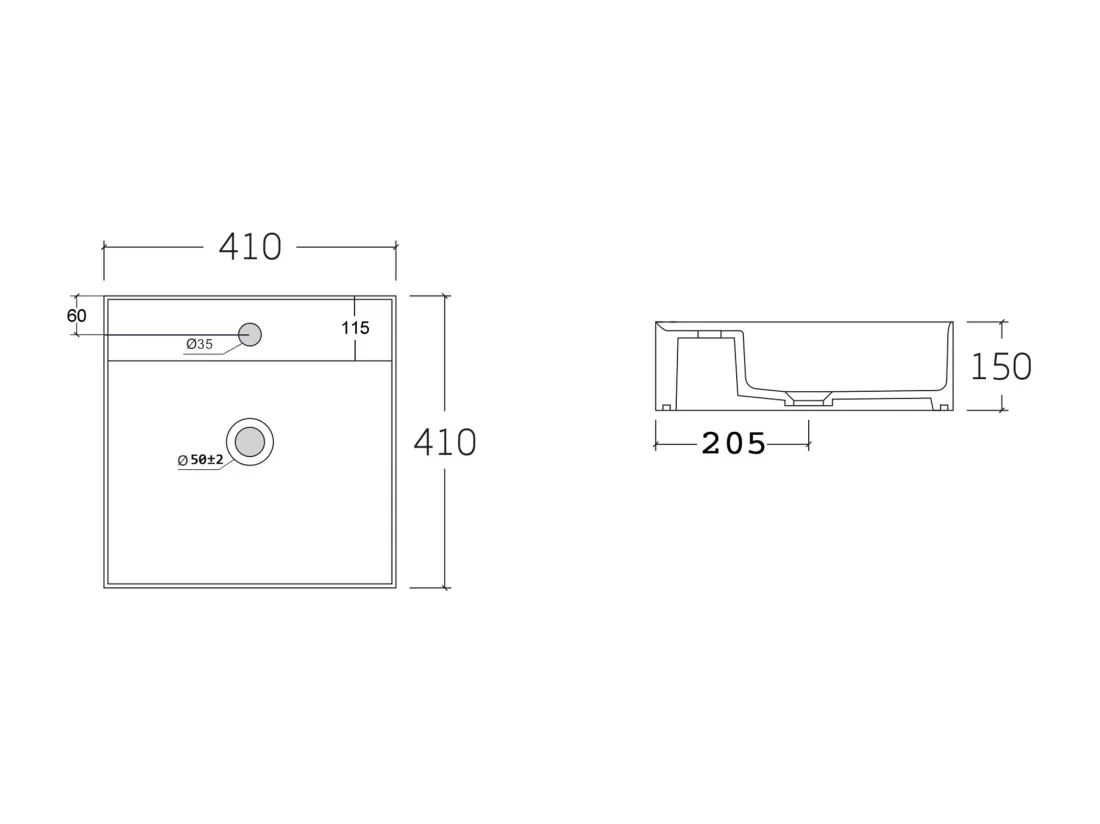 Meuble de salle de bain suspendu strié liseré doré avec double vasque à poser carrée - Blanc - 120 cm - KELIZA