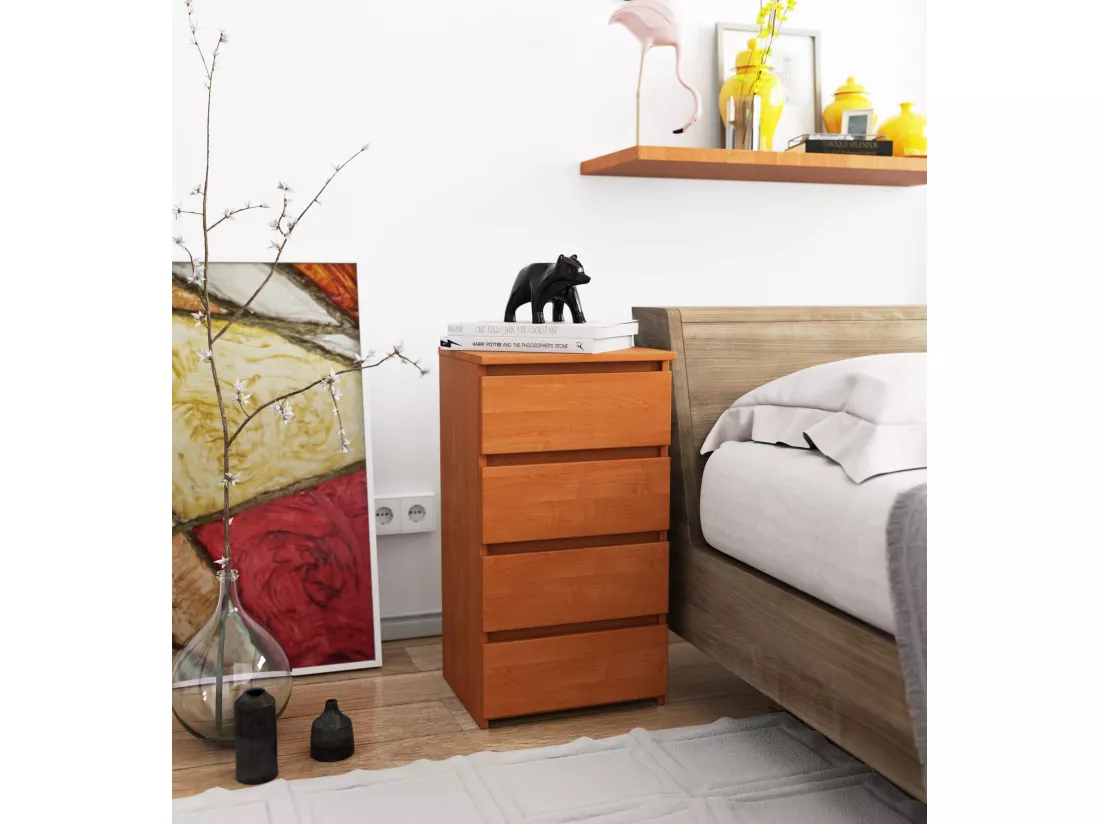 Commode AKORD CL4 Aulne 40 cm 4 tiroirs façade Aulne 40x35x74 cm