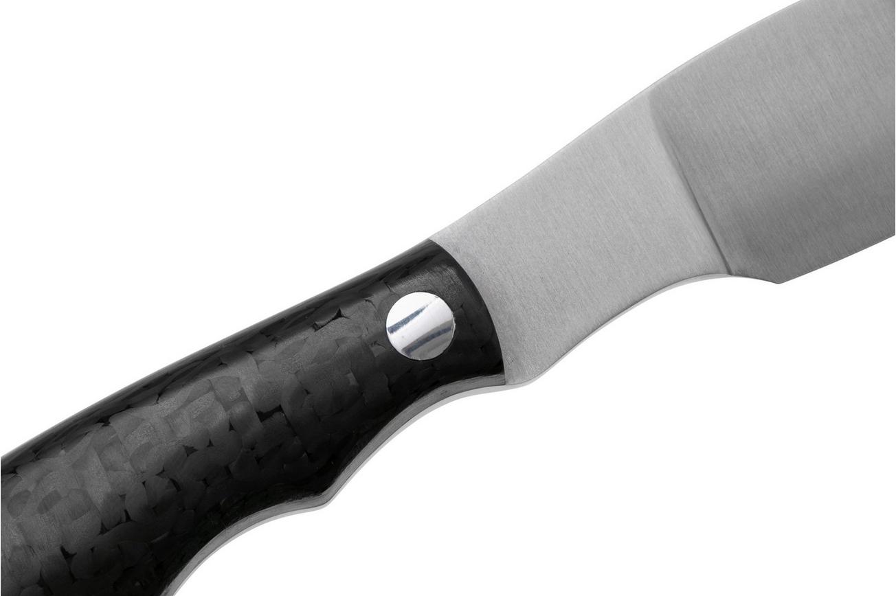 Bark River Mini Canadian CPM 3V Black Carbon Fiber, vaststaand mes
