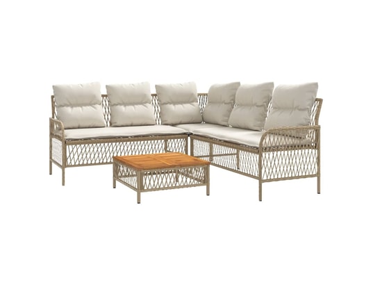 LES TENDANCES - Salon extérieur Salon de jardin-beige-5 places-171.5x171.5x70-494811