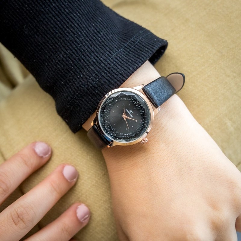 Montre Femme GIORGIO bracelet Cuir Noir