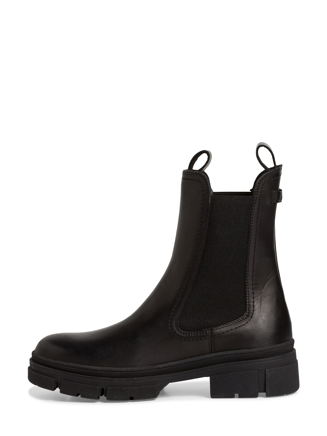 Tamaris Jet Black Leather Chelsea