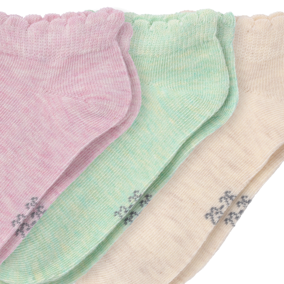Topolino 3 Paar Mädchen Sneaker-Socken im Set dunkelrosa / hellbeige / mint