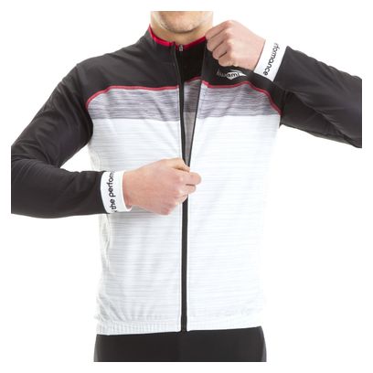 Maillot Velo Route Manches Longues Kiwami PEYRESOURDE Blanc GRAPHITE Noir