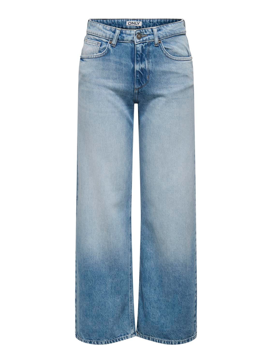 ONLHOPE Niedrige Taille Weiter Beinschnitt Jeans Light Medium Blue Denim
