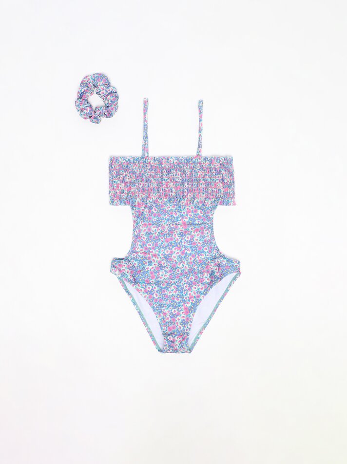Conjunto de maiô e elástico de cabelo - Verde Piscina