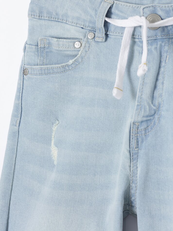Bermuda jeans confortável - Azul lavado