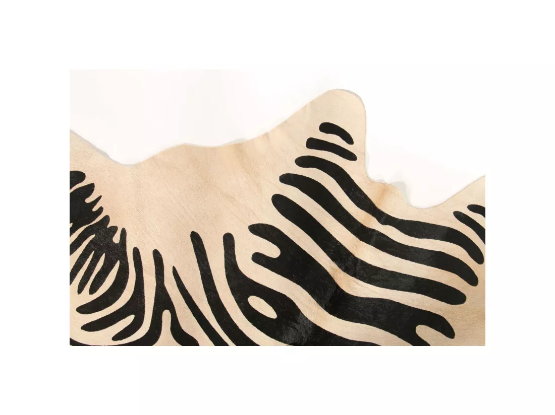 Peau de vache safari zèbre 3-4m2 blanc noir