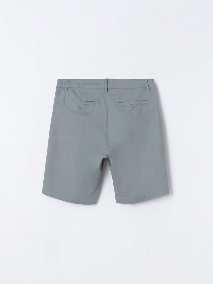 Bermuda chinesa com microestampa - Azul claro
