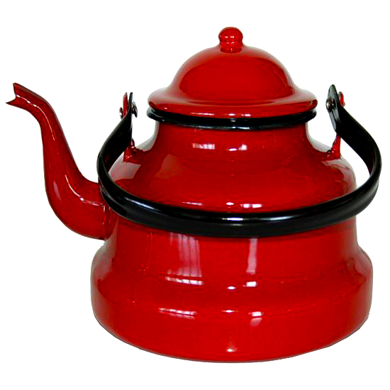 Waterketel Emaille - Rood - 2 liter