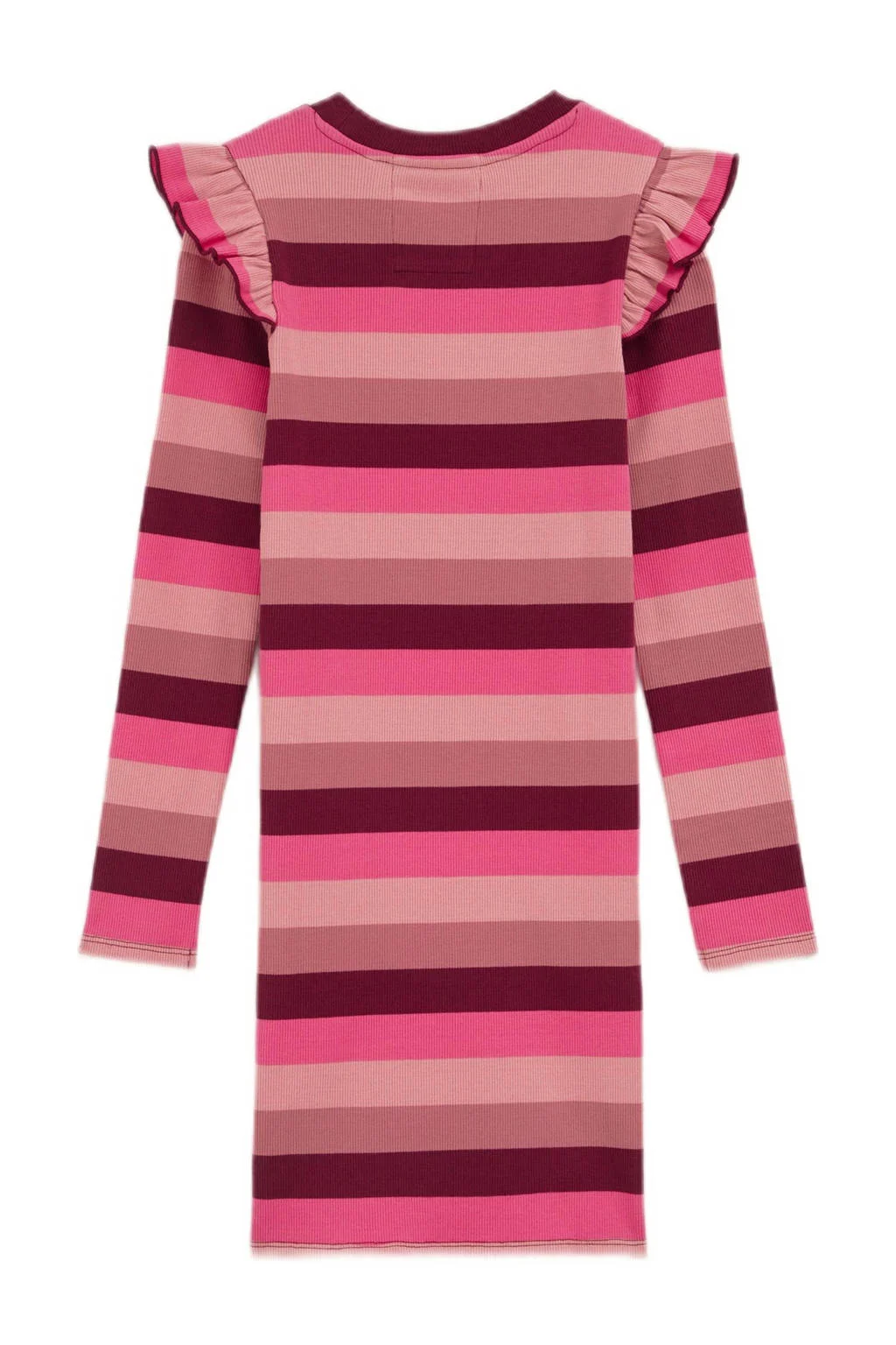 WE Fashion gestreepte jurk roze/lichtroze/donkerroze
