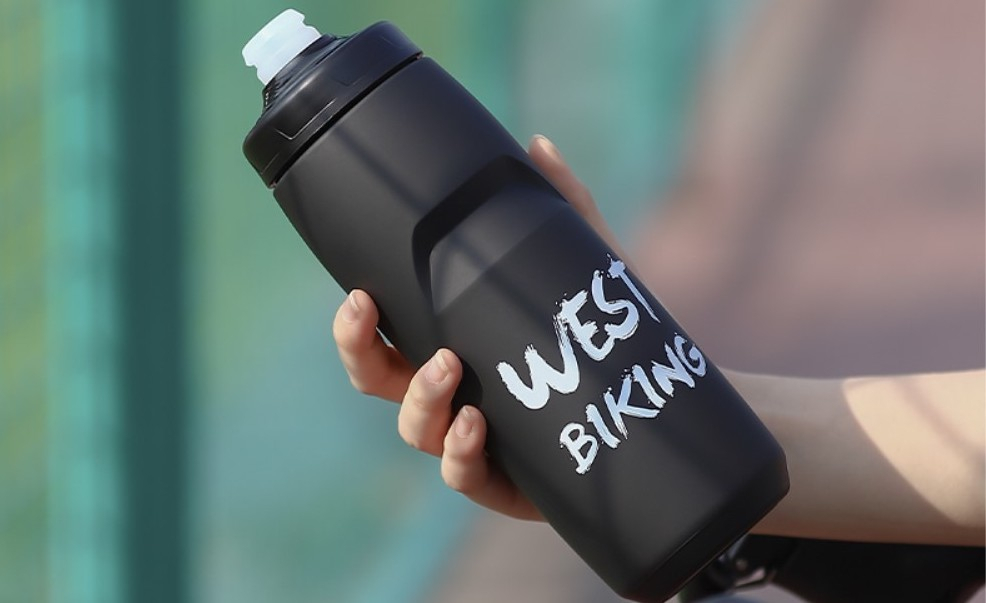 (620ml) Fahrrad Fitness Trinkflasche mit Sport Verschluss - Grau