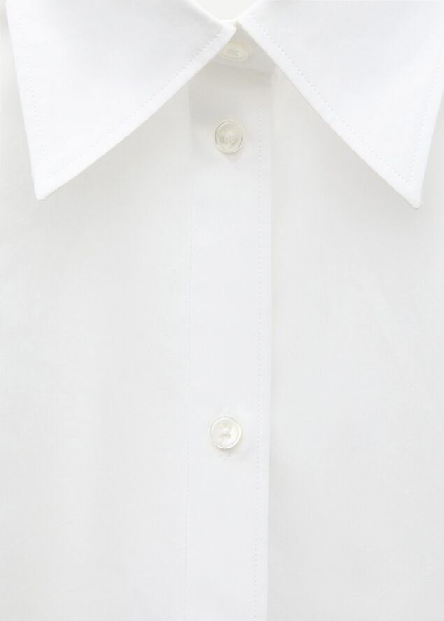 MANGO 100% cotton oversized shirt Natural white