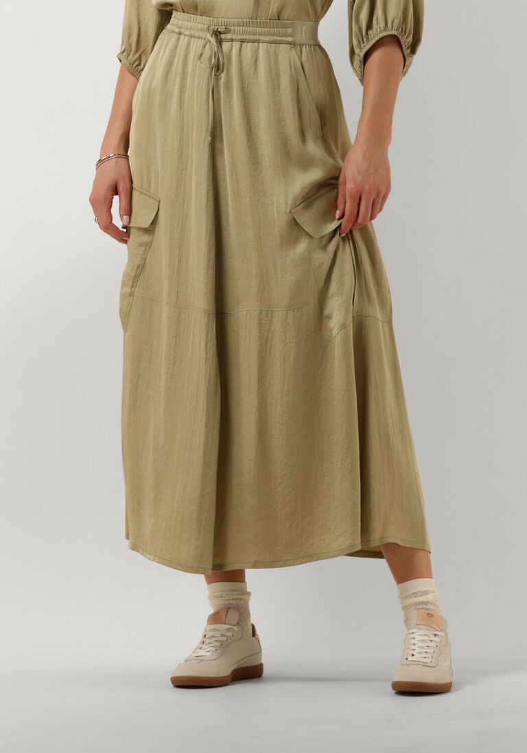 groene summum midirok skirt silky touch