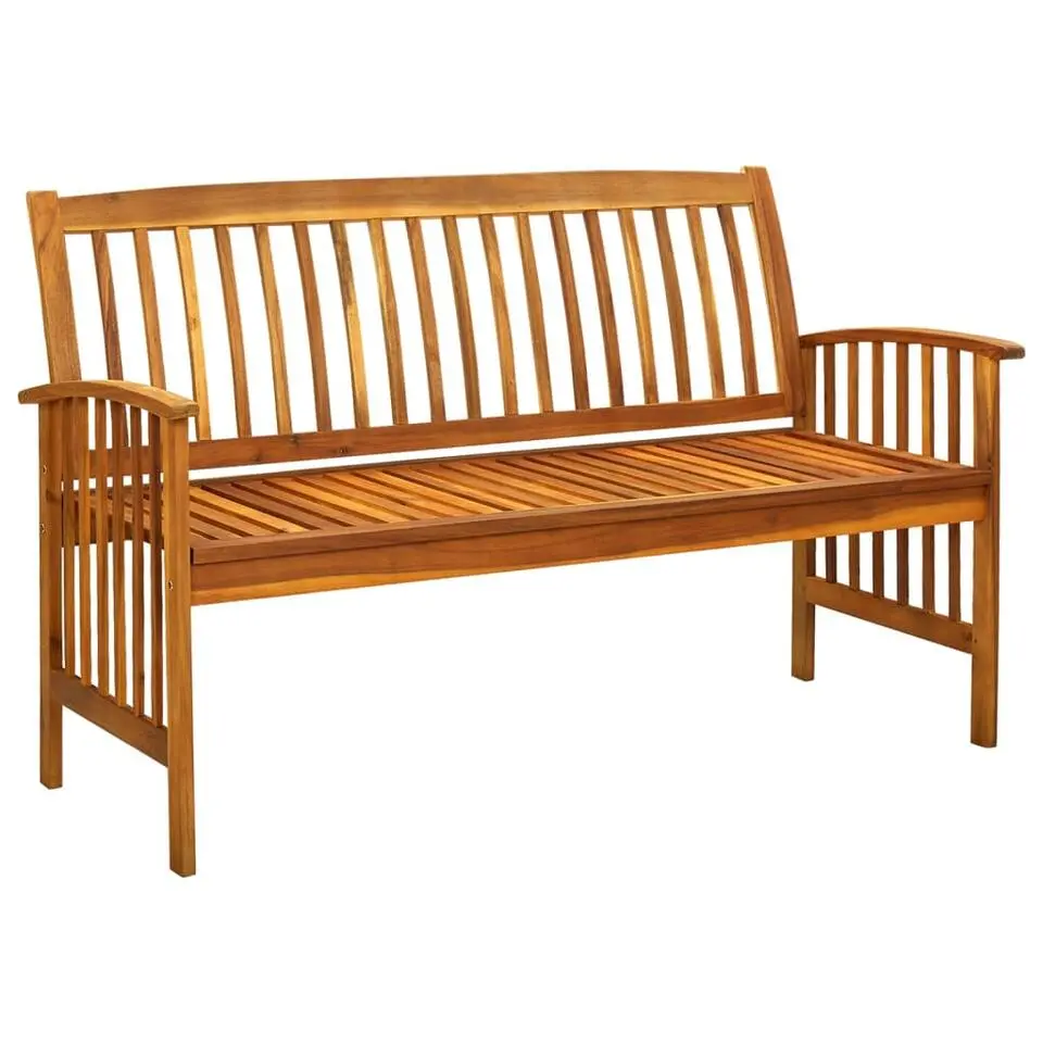 vidaXL - Tuinbank - Wit - Acaciahout - 147 cm - Met kussen