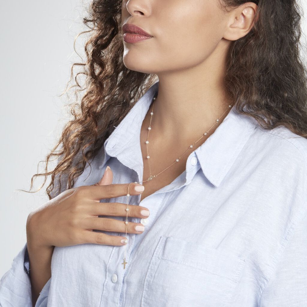 Collier Vesta Or Jaune Perle De Culture
