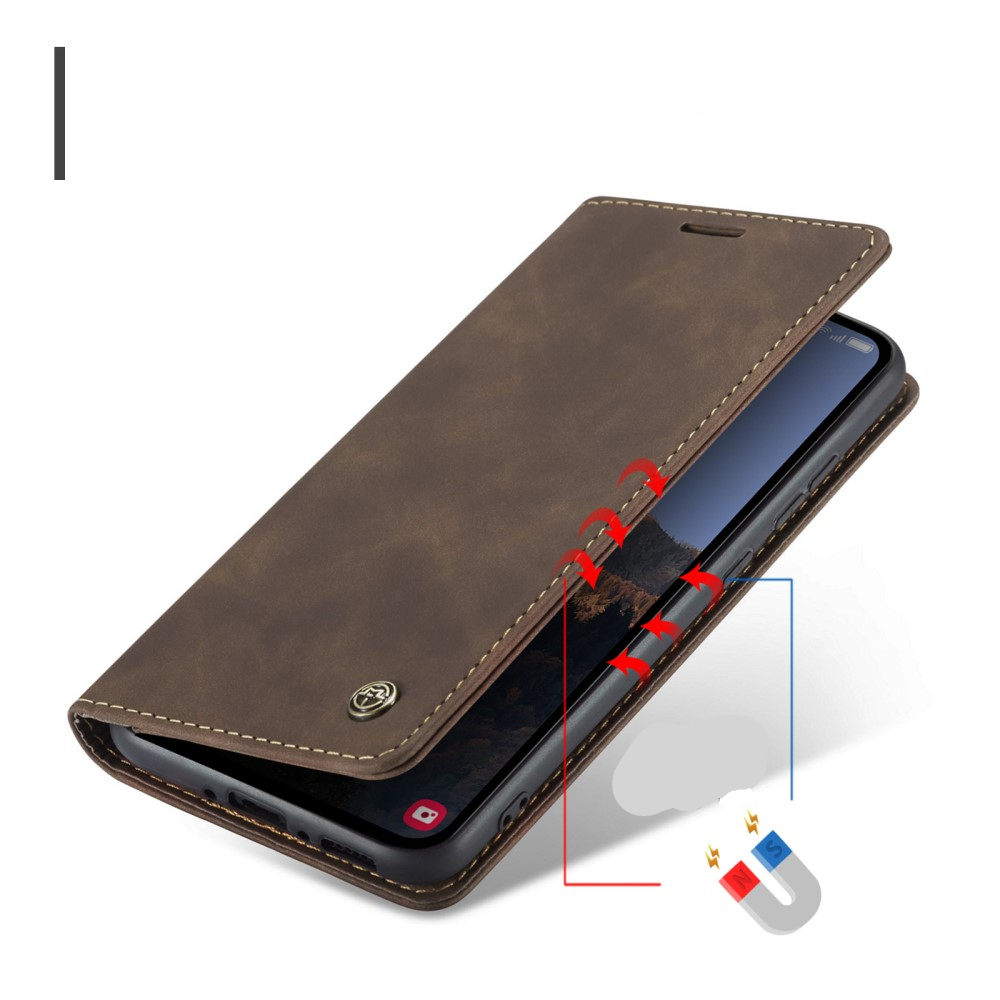 Samsung Galaxy A54 5G Leder Tasche Flip Wallet Etui mit Kartenfächern - Dunkelbraun