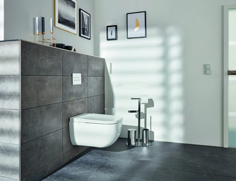 VIGOUR derby AQUAWASH Douchetoilet, Wandgemonteerd Toilet, Randloos, voor Inbouwreservoir, Wit