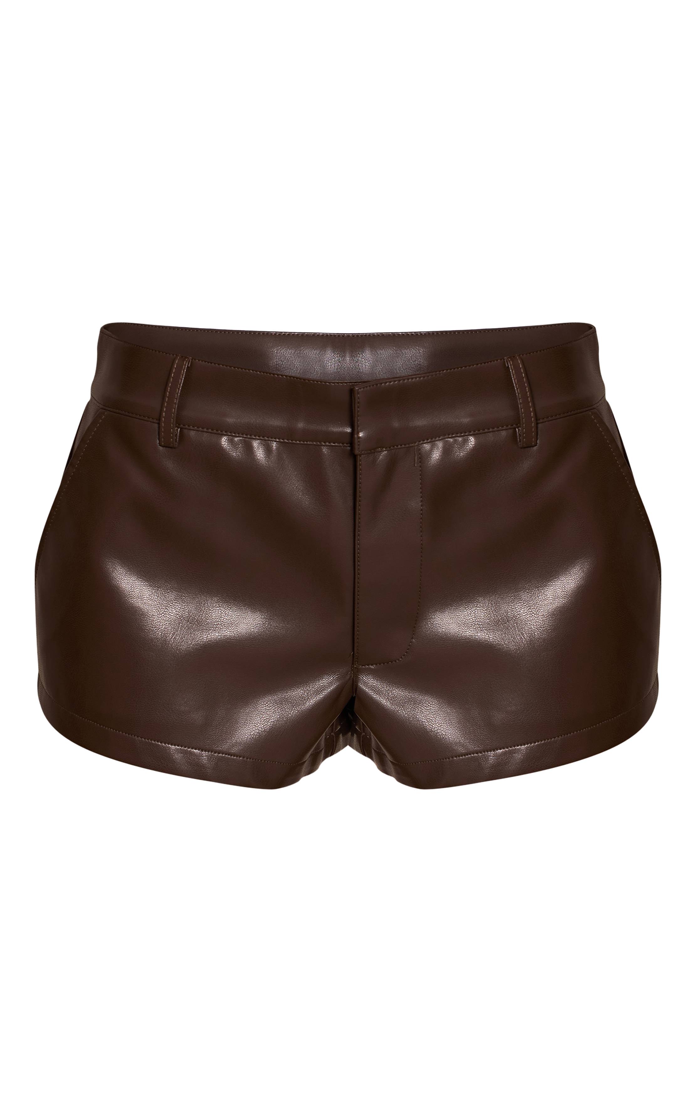 Chocolat Short En Synthétiquecuir