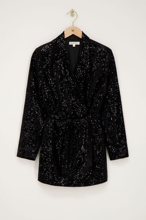 Zwarte playsuit met pailletten
