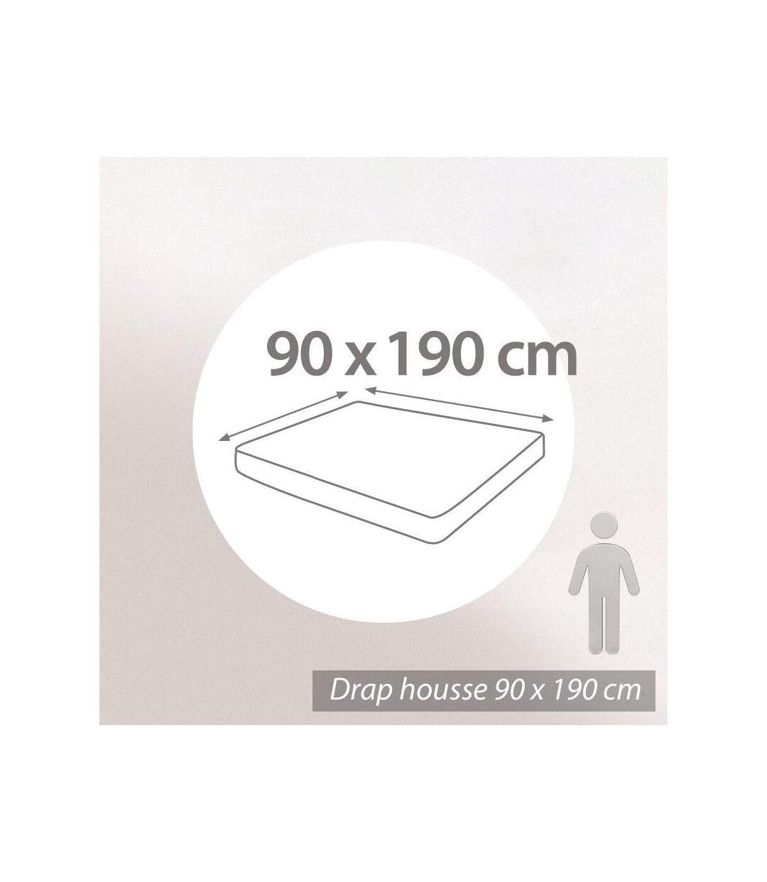 Drap housse uni 90x190 cm pur percale PRIMO Blanc