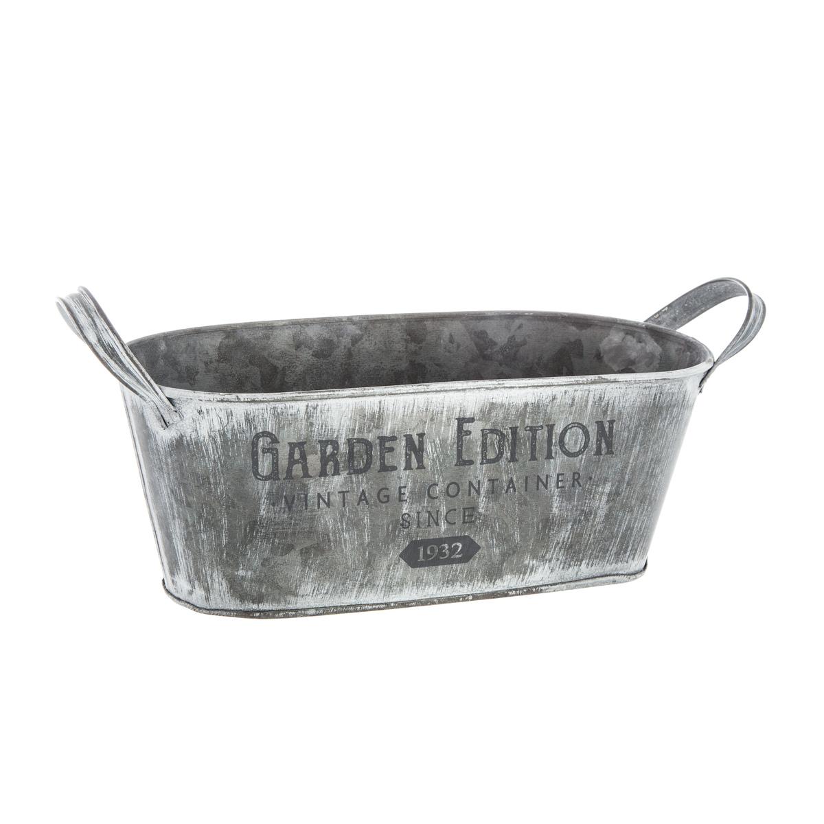 JARDINIERE METAL ZINC D.30X14X12CM
