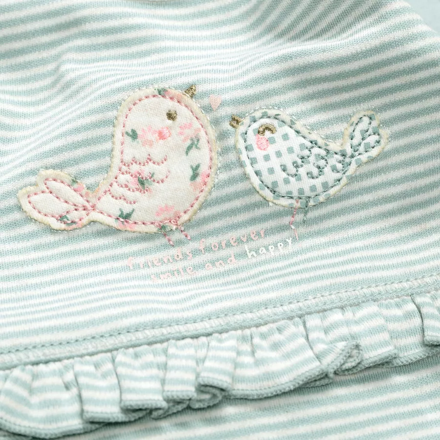 STACCATO Strampler+Shirt pale mint gestreift