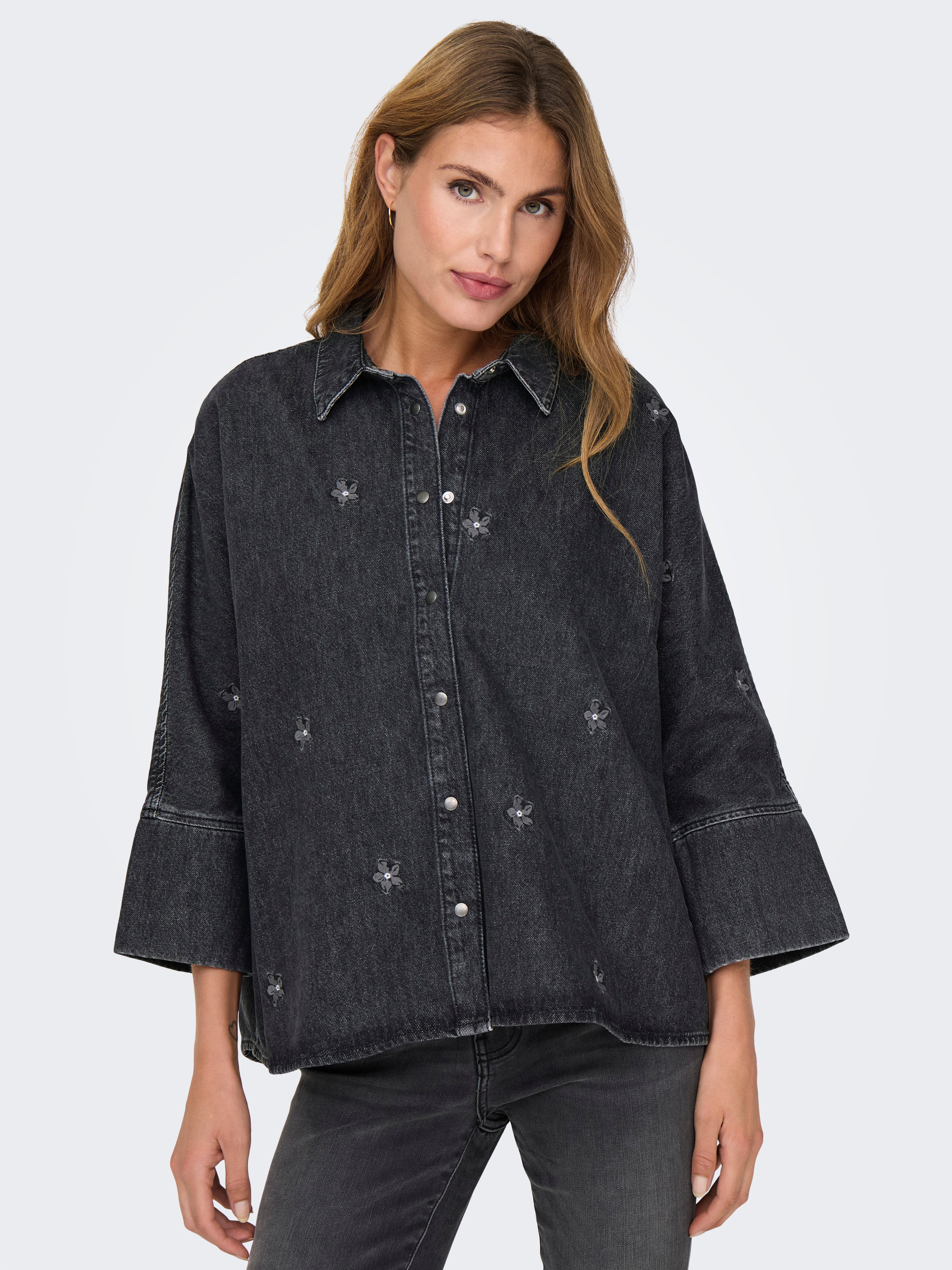 ONLGRACE Jeanshemd Washed Black