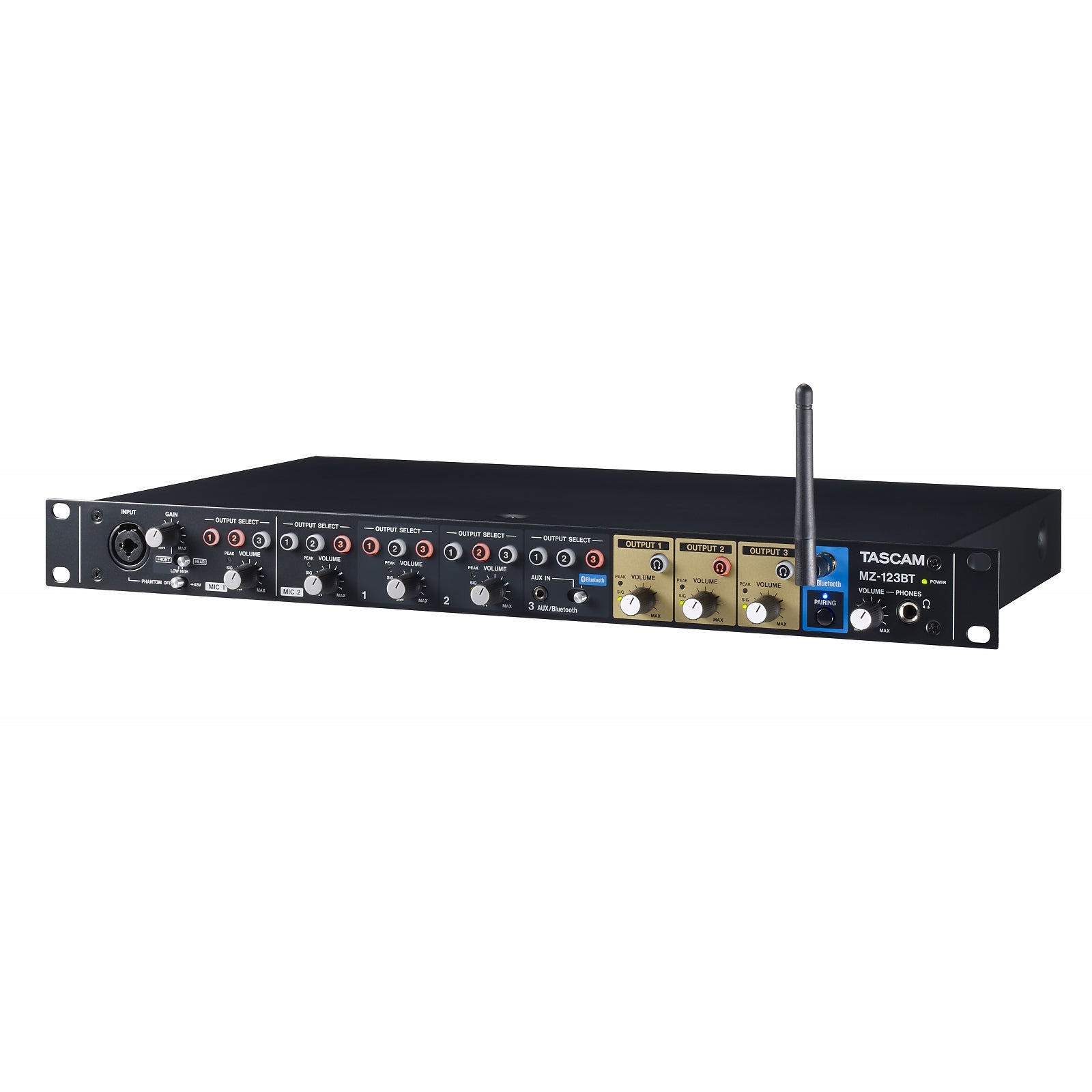 Tascam MZ-123BT 3 kanaals zonemixer met Bluetooth