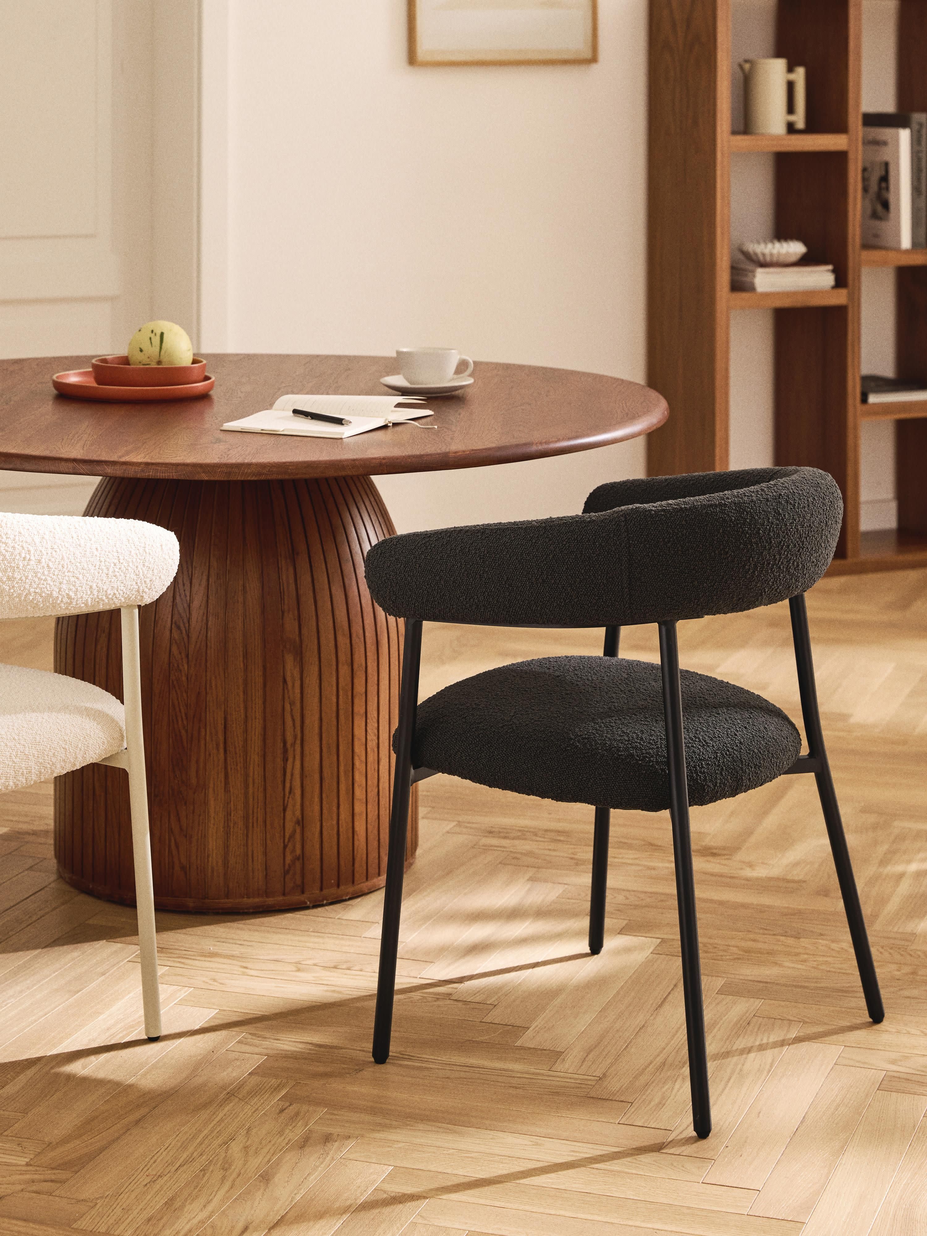 Bouclé gestoffeerde stoelen Thiago, 2 stuks